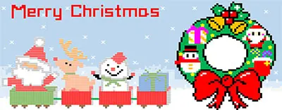 クリスマスリースとメリークリスマス