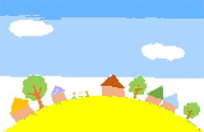 並んだお家と青空