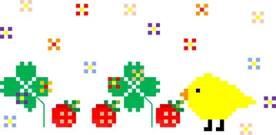 ヒヨコ　クローバー　イチゴ